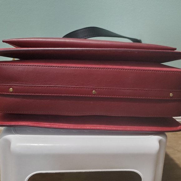 NWT CHLOÉ Medium Roy Red Plum Purple Suede Leather Black Strap Shoulder Bag - Picture 10 of 16